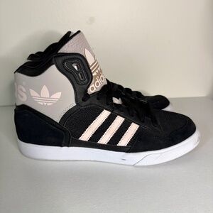 ADIDAS Extaball High Top Sneaker - Black/Grey/Pink | Size Women's 8
